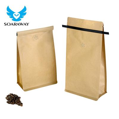 China Custom Made Biodegradable Printed Recycle Tin Tie Coffee Kraft Packaging Paper Bag For Coffee for sale