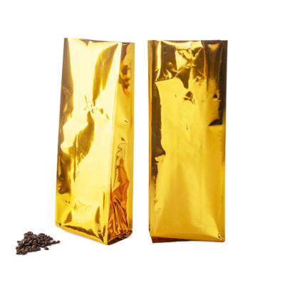 China Security Wholesale Aluminum Foil Luxury Gold Coffee Bag With Valve for sale