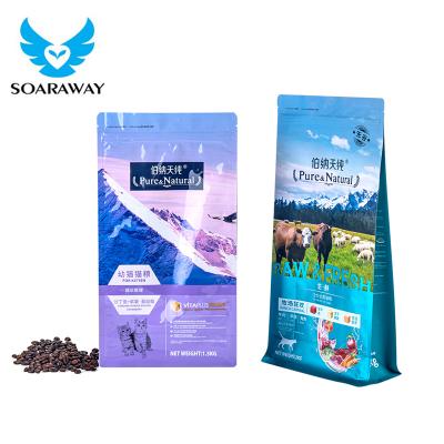 China Custom Printed Barrier Flat Bottom Pet Food Packaging Bag For Pet Food for sale