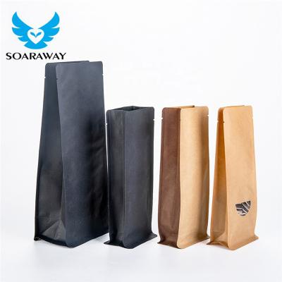 China food & Beverage Packaging Custom Size Heat Seal Side Gusset Coffee Packaging Bag Kraft Paper With Valve for sale