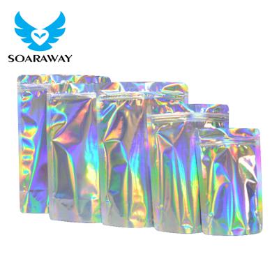 China Wholesale Holographic Barrier Mylar Holder Bags Cookies Packaging Ziplock Mylar Bag for sale