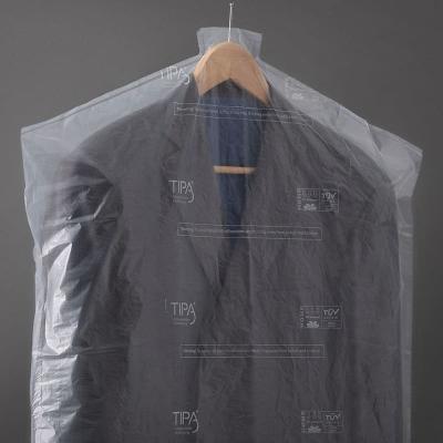 China Custom Compostable Custom Compostable Transparent Clothing Bag Clear Clothing Bags Biodegradable Garment Bag for sale