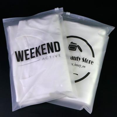 China Recyclable Custom Frosted Zipper Plastic Bag For Clothing for sale