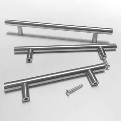 China Wholesale Traditional Textured Modern Sideboard Handles Drawer Pulls T Bar Stainless Steel Furniture Handles for sale