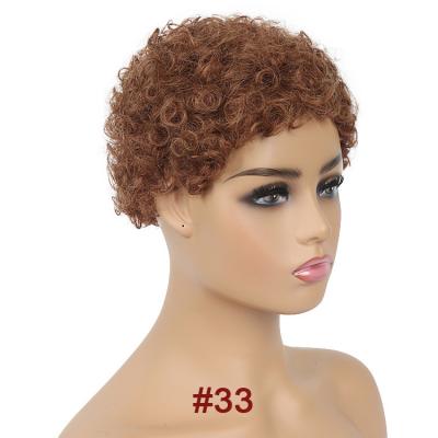 China New Arrival Wig Short Soft And Tangle Free Afro Curve Pixie Cut Brazilian Virgin Human Hair Wigs for sale