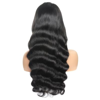 China Best Selling 4x4 HD Brazilian Human Hair Front Lace Wig 2021 Deep Wave Swiss Deep Wave Lace Wig for sale