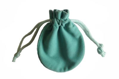 China Turquoise Blue Luxury Custom Velvet Jewelry Drawstring Pouch for sale