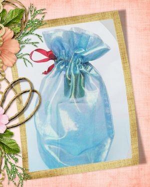 China Milieuvriendelijke de Giftzakken Skyblue van Stoffenorganza Drawstring voor Speelgoed Te koop