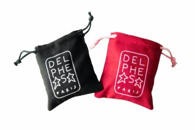 China Pure Cotton Drawstring Pouch Custom Printing , Recyclable Bags for sale