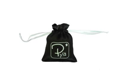 China Black & White Satin Drawstring Pouch  ,  Mini Satin Drawstring Bags for sale