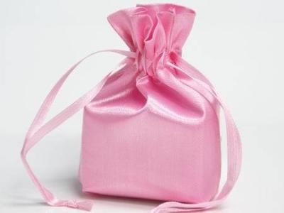 Chine Humidité écologique rose 10*12cm de preuve de sac de Pochette de cordon de satin à vendre