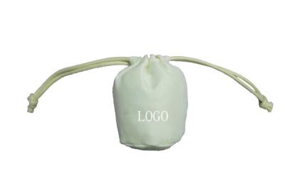 China Personalized White Cotton Jewelry Drawstring Pouch Recyclable Bags for sale