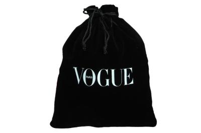 Chine Sacs de cordon noirs imprimés par logo de velours pour des accessoires de mode à vendre