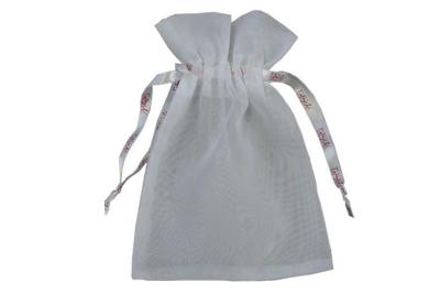 China Organza Customized Drawstring Bags , Custom Printed Organza Jewelry Pouch for sale