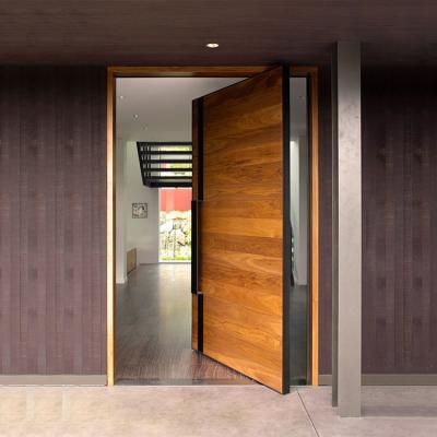 China Sound Insulation Hinge Pivot Door Front Entry Modern Doors Entrance Wooden Pivot Door for sale