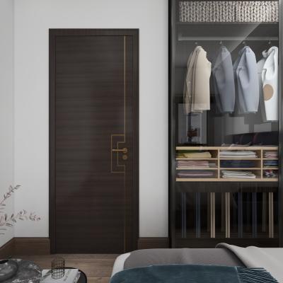 China Sound Insulation Entry Doors Porte Porte Modern Wooden MDF Interior Door for sale