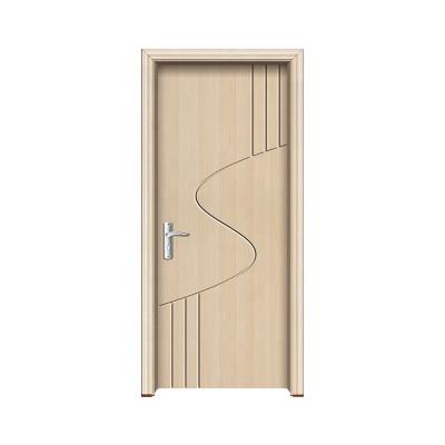 China Modern Custom Simple Lattice PVC Bathroom Wooden Door Philippines Design for sale