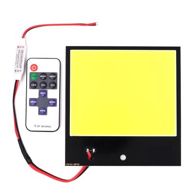 China Black AlGaInP 135x140mm 12V 50W Board COB LED Panel Light With Remote Controller Dimmer For Car Lighting DIY Exterior Lamp for sale