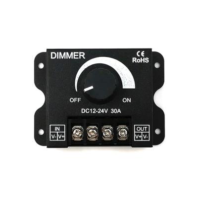 China Suitable for High Power LED 12V 24V Dimmer for LED Lights 30A 360W Big Power Stepless Dimmers with Manual Switch Mode 12-24V Dimming LED Driver for sale