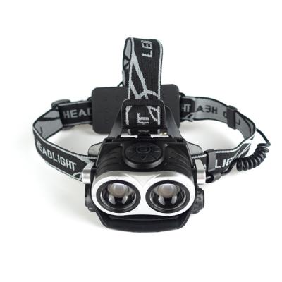 China Waterproof Dual USB Headlight Flood Charging Head Light Portable Headlamp for sale