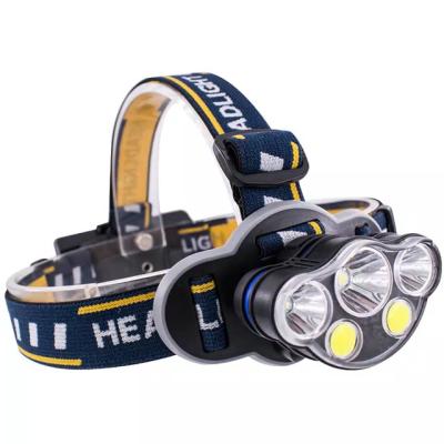 China High Power Usb Rechargeable Head Lamp T6 Cob Outdoor Waterproof Camping Torch Red 8Led Camping Flashlight for sale