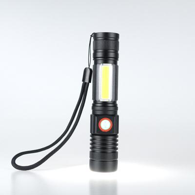 China Zoomable Portable T6 Emergency High Power LED Flashlight Troch Flashlight USB Charging for sale