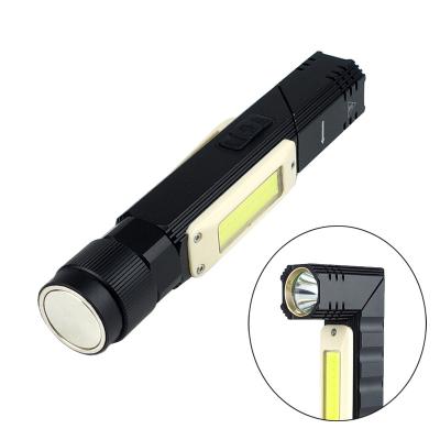 China 90 Degree Red Light COB Emergency Torch Flashlight Magnetic Rechargeable Torch Multifunction Rotating Led Flashlight for sale