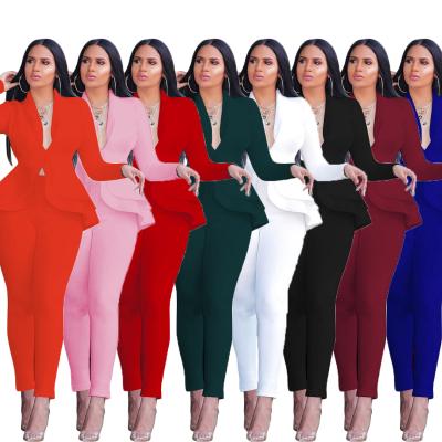 China Hot Selling Clubwear Casual Party Ladies Office Fashion Fashion Women Clothing Set Breathable Two Pieces Pants Women Pant Set for sale