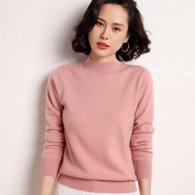 China Factory Solid Color Cashmere Sweater Pullover Winter Female Long Sleeve Knitted Sweater for sale