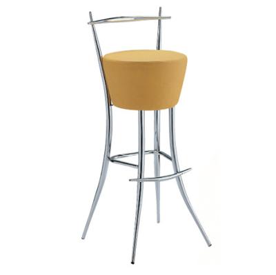 China Modern Design Regular Bar Furniture Barstool Chromed Steel Bar Chair Genuine Leather kKitchen Counter Umpire Chair Italian Bar Stool for sale