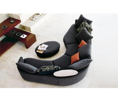 China Italian Design (Other) Modern Living Room Adjustable Customized Half Round Corner Leather Sectional Sofa Set Furniture Fabric Genuine for sale