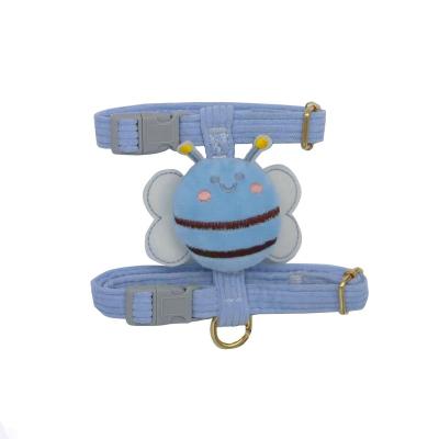 China Hot Selling New Design Cartoon Bee Doll Small Pet Chest Strap Dog Harness Pull Rope Adjustable Nylon Medium Set for sale