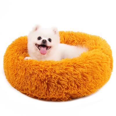 China New Fashion Autumn Wholesale Luxury Breathable Winter Warm Heating Plush Around Universal Cat Donut Dog Bed Claming Mat Super Soft for sale