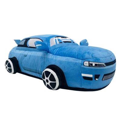 China Plush Toy Factory Wholesale Creative Plush Stuffed Toy Super Soft Baby Interactive Toy Blue Cartoon Car Plush Cartoon Toy for sale