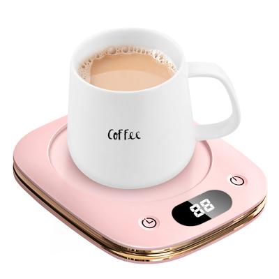 China VOBAGA Amazon Viable Hot Sales Electric Beverage Coffee Cup Mug Warmer For Desktop Pink, Temperature Setting 3 Touch Switch LED Display for sale