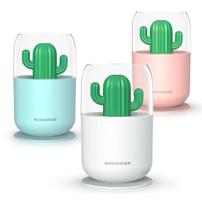 China Good for health 300ml mini portable humidifiers humidifiers fragrance diffuser usb cactus usb facial humidifier Korean Air for sale