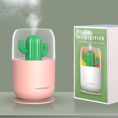 China Good for Ultrasonic Electric Diffuser Humidifier Health Cactus Humidifier Essential Aroma Night Led Light Humidifier for sale