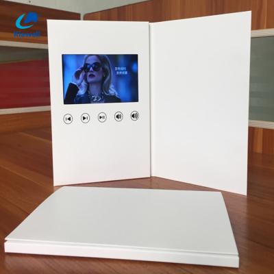 China Custom Europe Factory Shenzhen White LCD Invitation Card LED Screen Video Greeting Card Brochure for sale