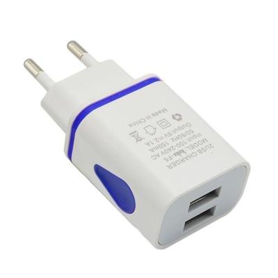 China Mobile Phone USB Wall Charger For Samsung Xiaomi Dual Port 2A Output Travel Plug Power Adapter Compatible For Phone EU/US Plug for sale