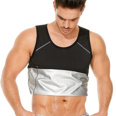 China QUICK DRY Sauna Tank Top For Men Sweat Shirt Body Shaper Burner Gym Workout Fitness Sport Slimming Vest Weight Loss Suit Fat for sale