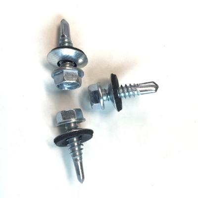 China Galvanized Carbon Steel Hex Head Self Drilling Screws Galvanized Roof Metal Screws for sale