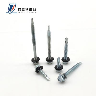 China HEX SDS Screw Down Point With Epdm Hex Head Washer Painted Self Drilling Screw for sale