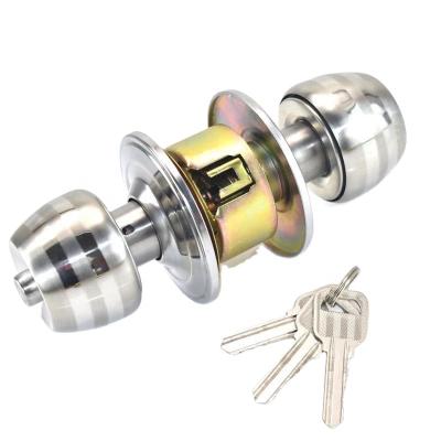 China DFL Modern Cylindrical Stainless Steel Knob Door Lock Durable Use Spherical Metal Door Lock Entry Locked Door Lock for sale