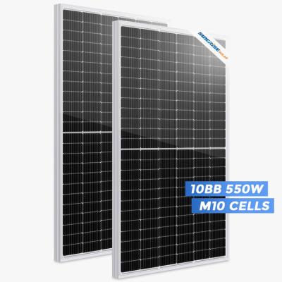 China Sunerise 10BB 500w 550w High Efficiency Mono Half Cell Solar Panels 182mmx182mm Grade PV Modules for sale