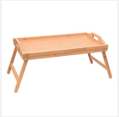 China Simple Multifunctional Wooden Breakfast Tray Extendable Good Quality Portable Folding Table for sale