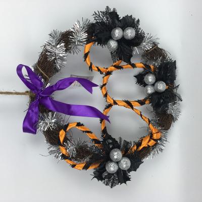 China Vine Factory Direct Sale Halloween Decoration Garland Bow Ribbon for sale