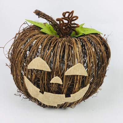 China Direct Handmade Woven Pumpkin Vine Plant Halloween Decoration Halloween Pumpkin Decoration for sale