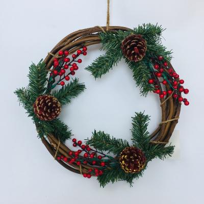 China Plastic Red Artificial Christmas Green Plant PVC Christmas Decoration Berry Red Berry Hanging Berry Outdoor for sale