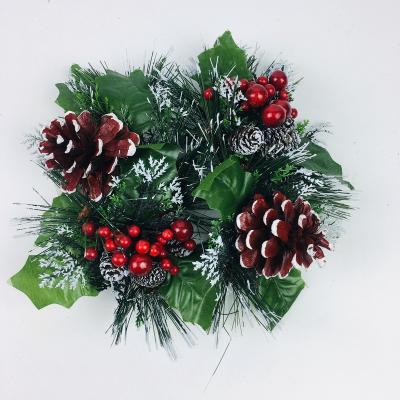 China Wholesale Plastic Green Christmas Wreath PVC Artificial Flower Artificial Flower Decoration for sale