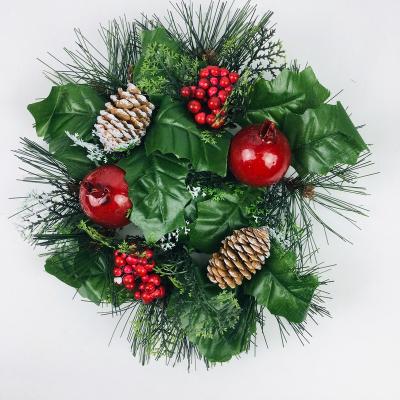 China Plastic PVC PVC Material Christmas Hanging Wreath For Door Wreath Frame Christmas Wreath Decoration for sale